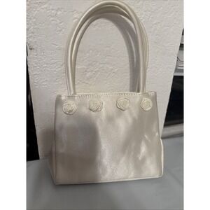 Kenneth Cole Sweet Satin Rose Handbag- small, creamy‎ white-New With Tag